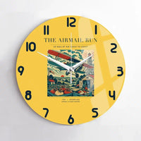 Thumbnail for VINTAGE G4015 - The Airmail Run - Designed Wall Clocks design on yellow no-frame