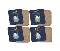 Thumbnail for Jay Prakash Narayan International Airport (PAT) design on navy blue 4 pieces set coaster