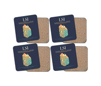 Thumbnail for Sumburgh Airport (LSI) design on navy blue 4 pieces set coaster