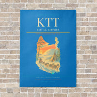 Thumbnail for Kittilä Airport KTT vertical canvas print - no frame - turquoise background