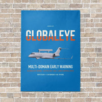 Thumbnail for Saab GlobalEye vertical canvas print - no frame - turquoise background