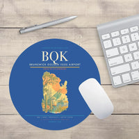 Thumbnail for Brunswick Golden Isles Airport (BQK) design on blue round mouse pad