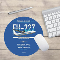 Thumbnail for Fairchild Hiller FH-227B design on blue round mouse pad
