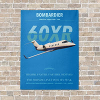 Thumbnail for Bombardier Learjet 60XR vertical canvas print - no frame - turquoise background