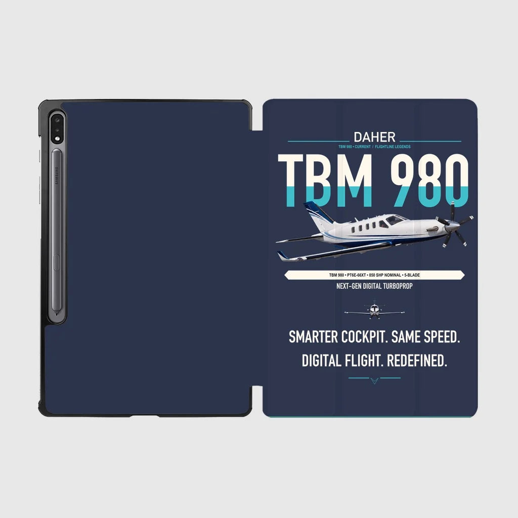 Daher TBM 980 design on navy blue samsung tablet tablet case