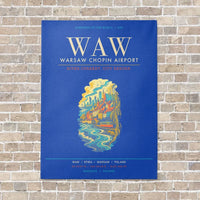 Thumbnail for Warsaw Chopin Airport WAW - Canvas Framed - Blue