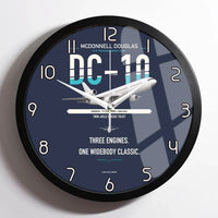 Thumbnail for McDonnell Douglas DC-10 design on navy blue framed wall clock