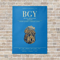 Thumbnail for Milan Bergamo Airport BGY vertical canvas print - no frame - turquoise background