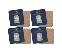 Thumbnail for Djerba-Zarzis International Airport (DJE) design on navy blue 4 pieces set coaster