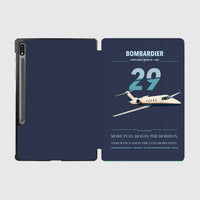 Thumbnail for Bombardier Learjet 29 design on navy blue samsung tablet tablet case
