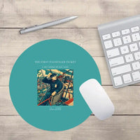 Thumbnail for VINTAGE G4321 - The First Passenger Ticket - Designed Mouse Pads design on turquoise round