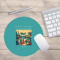 Thumbnail for VINTAGE G4371 - The Rooftop Garden Arrival - Designed Mouse Pads design on turquoise round