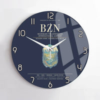Thumbnail for Bozeman Yellowstone International Airport BZN Wall-Clock No-Frame - Navy Blue