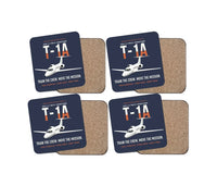 Thumbnail for T-1A Jayhawk Advanced Jet Trainer design on navy blue 4 pieces set coaster