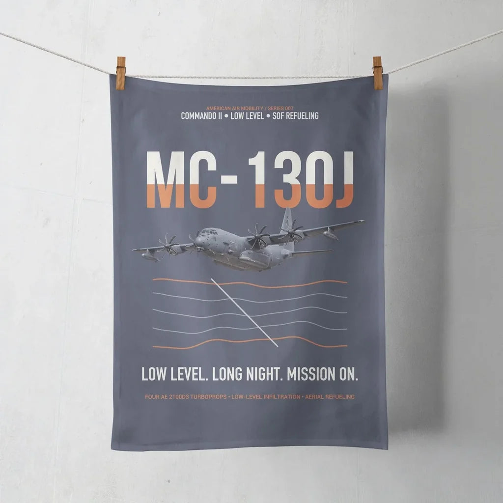 MC-130J COMMANDO II design on navy blue towel