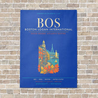 Thumbnail for Boston Logan International Airport BOS - Canvas Framed - Blue