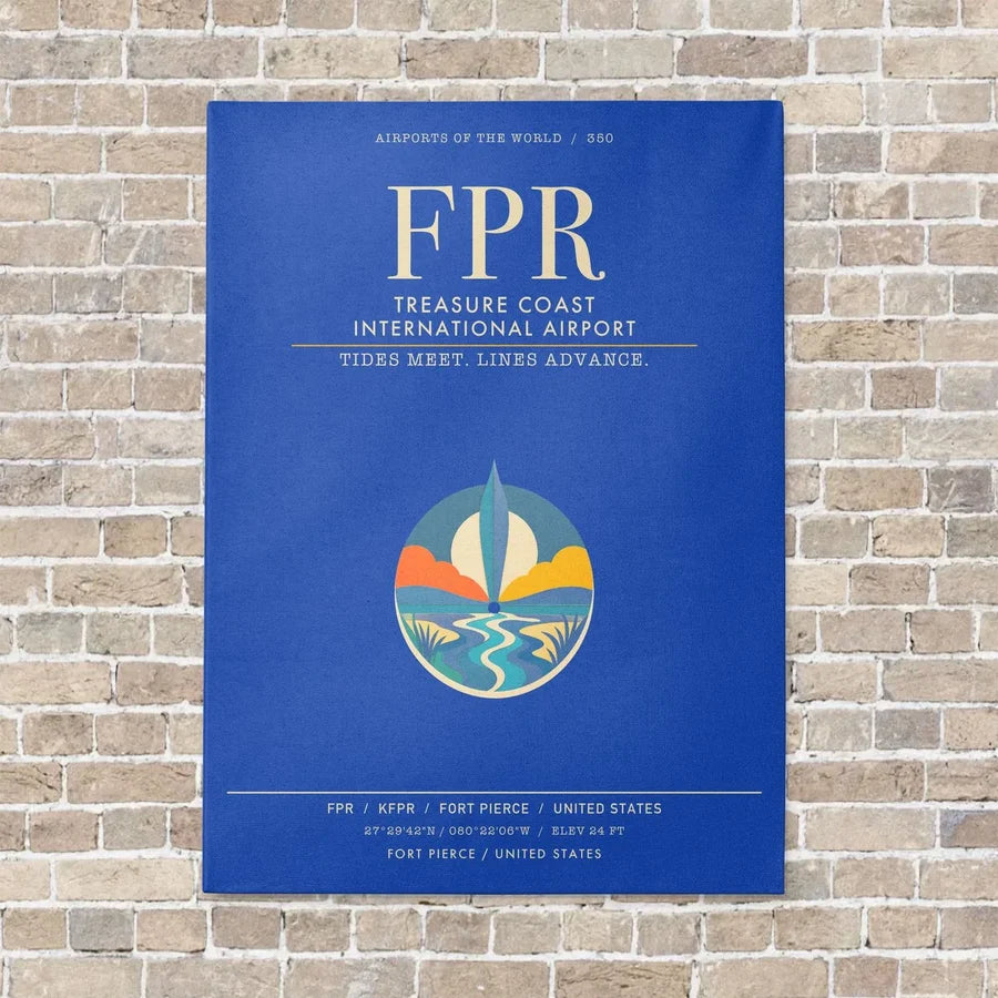 Treasure Coast International Airport FPR - Canvas Framed - Blue