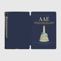 Thumbnail for Rabah Bitat Airport (AAE) design on navy blue samsung tablet tablet case