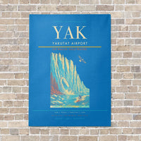 Thumbnail for Yakutat Airport YAK vertical canvas print - no frame - turquoise background