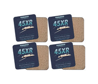 Thumbnail for Bombardier Learjet 45XR design on navy blue 4 pieces set coaster