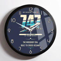 Thumbnail for Boeing 747-200B design on navy blue framed wall clock