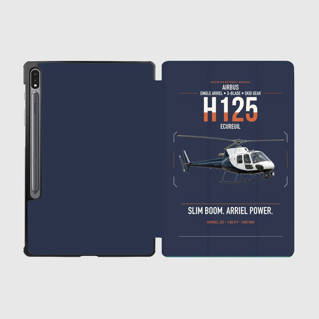 Airbus H125 design on navy blue samsung tablet tablet case