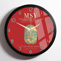 Thumbnail for Louis Armstrong New Orleans International Airport MSY Wall-Clock Framed - Red