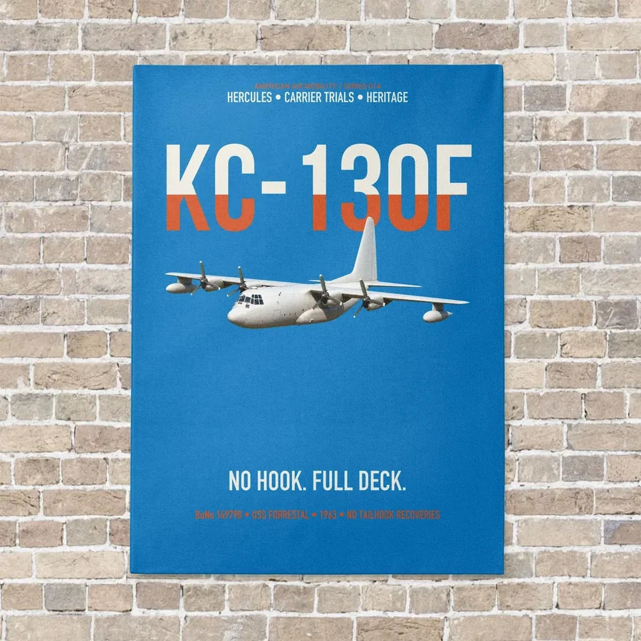 KC-130F BuNo 149798 vertical canvas print - no frame - turquoise background