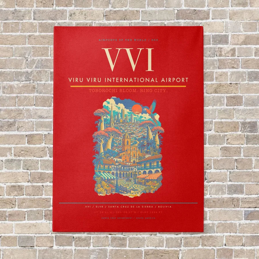 Viru Viru International Airport VVI - Canvas No Frame - Red