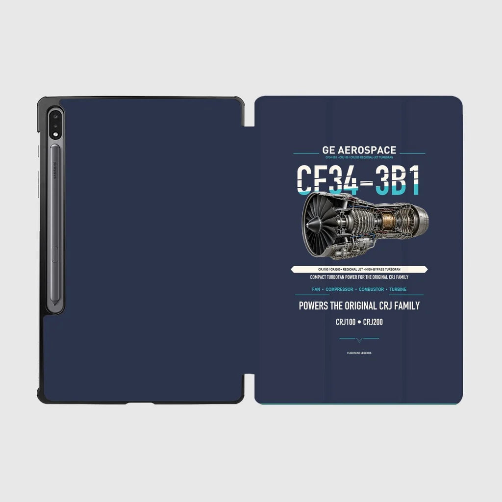 CF34-3B1 design on navy blue samsung tablet tablet case