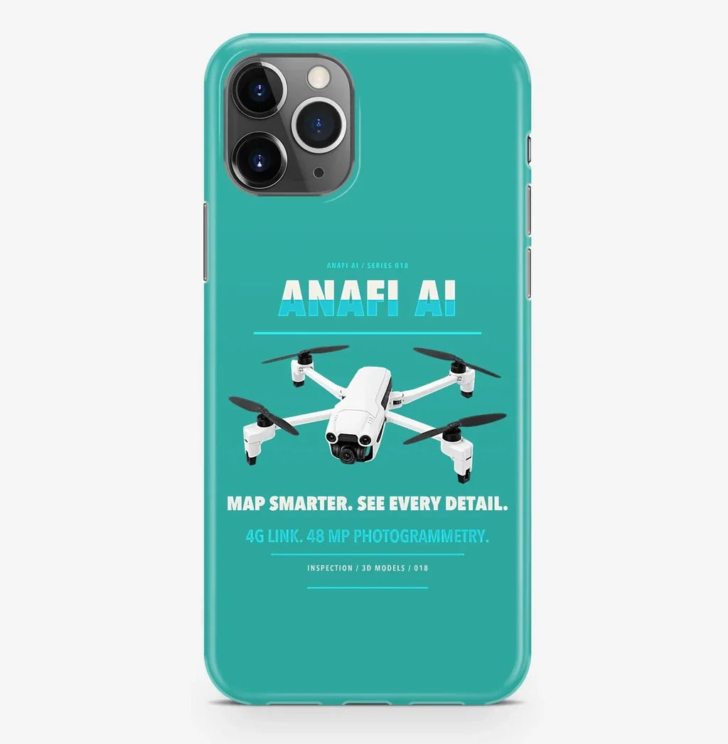 Parrot ANAFI Ai Case ProMax design on turquoise iphone case promax