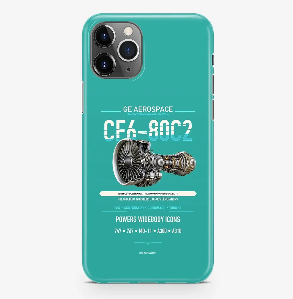 CF6-80C2 Case ProMax design on turquoise iphone case promax