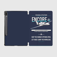 Thumbnail for Cessna Citation Encore+ design on navy blue samsung tablet tablet case