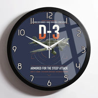 Thumbnail for Junkers Ju 87D-3 design on navy blue framed wall clock