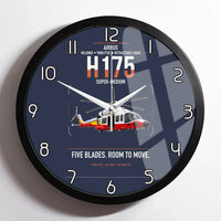 Thumbnail for Airbus H175 design on navy blue framed wall clock