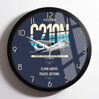 Thumbnail for Cessna T210N Centurion design on navy blue framed wall clock