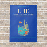 Thumbnail for London Heathrow Airport LHR - Canvas Framed - Blue
