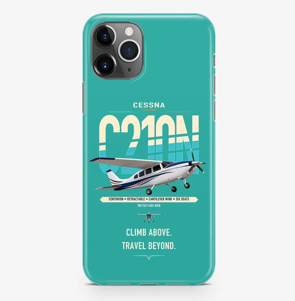 Cessna T210N Centurion design on turquoise magsafe iphone case, for iPhone Pro Max