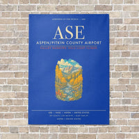 Thumbnail for Aspen - Pitkin County Airport ASE - Canvas Framed - Blue
