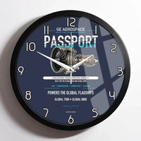 Thumbnail for PASSPORT design on navy blue framed wall clock