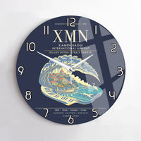 Thumbnail for Xiamen Gaoqi International Airport XMN Wall-Clock No-Frame - Navy Blue