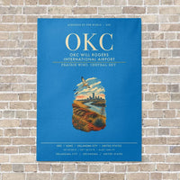 Thumbnail for OKC Will Rogers International Airport OKC vertical canvas print - no frame - turquoise background