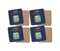 Thumbnail for Fort McMurray International Airport (YMM) design on navy blue 4 pieces set coaster