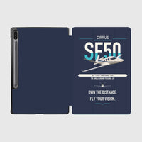 Thumbnail for Cirrus Vision Jet G2+ design on navy blue samsung tablet tablet case