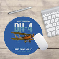 Thumbnail for Airco DH-4 Liberty Plane design on blue round mouse pad