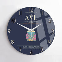 Thumbnail for Asheville Regional Airport AVL Wall-Clock No-Frame - Navy Blue