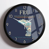 Thumbnail for Manas International Airport (FRU) design on navy blue framed wall clock