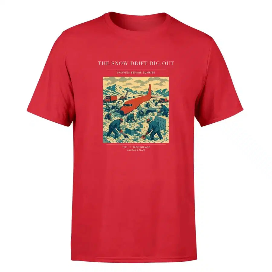 VINTAGE G4355 - The Snow Drift Dig-Out - Premium T-Shirt design on red premium t shirt