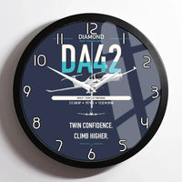 Thumbnail for Diamond DA42-VI design on navy blue framed wall clock