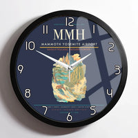 Thumbnail for Mammoth Yosemite Airport (MMH) design on navy blue framed wall clock